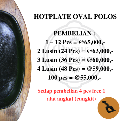 grosir hotplate oval polos dapur logam