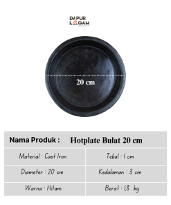 hotplate bulat polos 20 cm