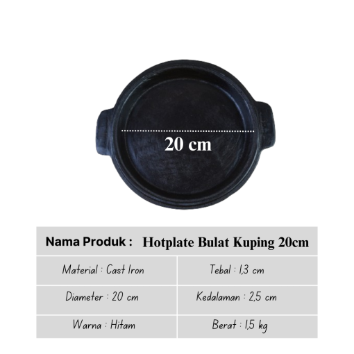 hotplate bulat telinga 20